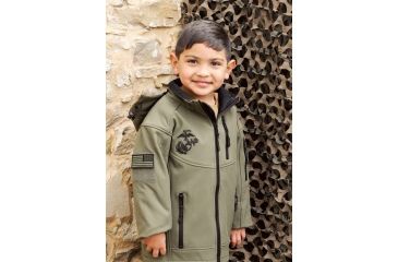 Image of Trooper Clothing Embroidered Marine Softshell Jacket, Medium, OD Green, Medium 10-12, 4004OD-M