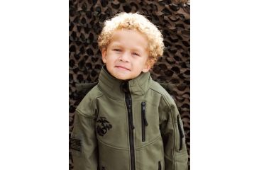 Image of Trooper Clothing Embroidered Marine Softshell Jacket, Medium, OD Green, Medium 10-12, 4004OD-M