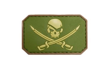 Image of Trooper Clothing Jolly Roger OD Green and Tan PVC Patch, OD Green and Tan, One Size 9624