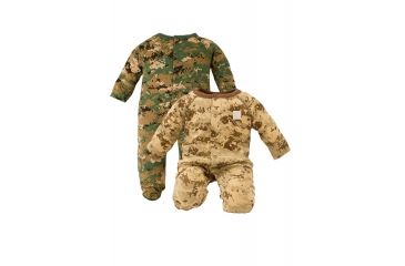 Image of Trooper Clothing Marine Camo Crawlers, Woodland/Desert Camo 2pk,0-3 Months, Woodland and Desert Digi, 0-3 Months 5602 0-3