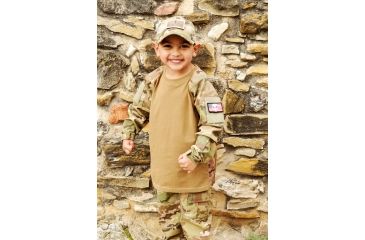 Image of Trooper Clothing Tactical Combat Battle Shirt w/Mesh Side Vents,Large, Multi Color Camo and Coyote, Large 14-16, 9300-L