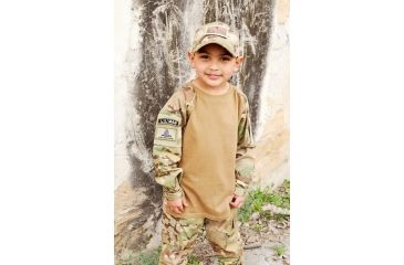 Image of Trooper Clothing Tactical Combat Battle Shirt w/Mesh Side Vents,Large, Multi Color Camo and Coyote, Large 14-16, 9300-L