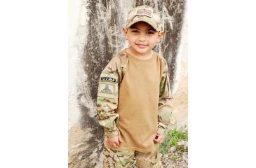 Image of Trooper Clothing Tactical Combat Battle Shirt w/Mesh Side Vents,Large, Multi Color Camo and Coyote, Large 14-16, 9300-L