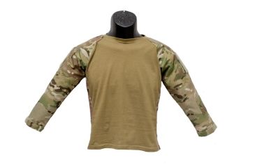 Image of Trooper Clothing Tactical Combat Battle Shirt w/Mesh Side Vents,Large, Multi Color Camo and Coyote, Large (14-16) 9300-L