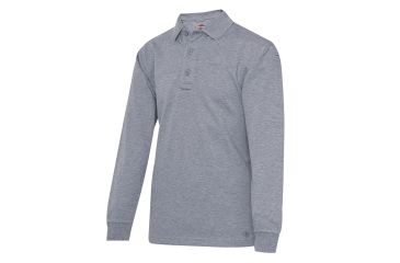 Image of Tru-Spec 24-7 Long Sleeve Polo Shirt, Male, Heather Grey, Small, Reg Length 4356003