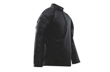 Image of Tru-Spec 2588003: T.R.U. 1/4 Zip Winter Combat Shirt 65/35 Polyester/Cotton Rip-Stop, Black, Small Regular