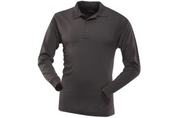 Image of Tru-Spec Polo Shirt, 24-7 Performance Black Long Sleeve, 5Xl 4406010