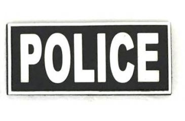 Image of TUFF Products Police PVC Patch 7x3 Velcro Sewn, Black w/White Letters, 7"x3" P-Police-7x3 BW
