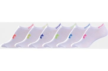 Image of Under Armour 9-11 Ua Wmns 6pk Neon No Show-wht - UA 3189-MD-WHT