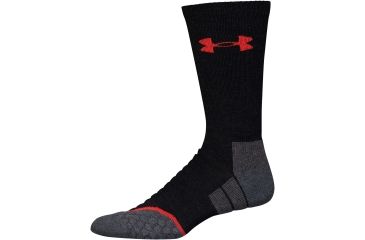 Image of Under Armour All Season Wool Boot Socks, Black/Steel, 9-11 Medium, U046-BLK/STL-MD