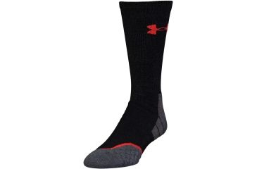Image of Under Armour All Season Wool Boot Socks, Black/Steel, 9-11 Medium, U046-BLK/STL-MD