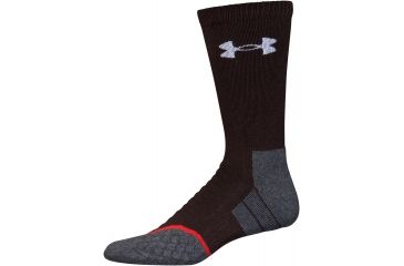 Image of Under Armour All Season Wool Boot Socks, Maverick Brown/White, 10-13 Large, U046-MBR/WHT-LG