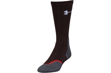 Image of Under Armour All Season Wool Boot Socks, Maverick Brown/White, 10-13 Large, U046-MBR/WHT-LG