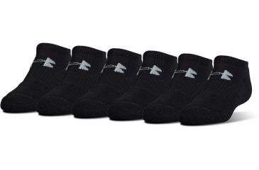 Image of Under Armour Charged Cotton 2.0 Socks, Pack of 6, Black/Gray, 10-13 Large, U320-BLK/GRY-LG
