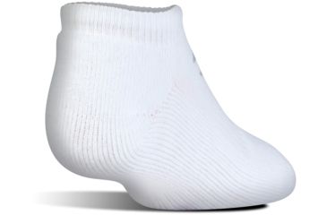 Image of Under Armour Charged Cotton 2.0 Socks, Pack of 6, White/Gray, 9-11 Medium, U320-WHT/GRY-MD