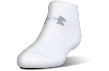 Image of Under Armour Charged Cotton 2.0 Socks, Pack of 6, White/Gray, 9-11 Medium, U320-WHT/GRY-MD