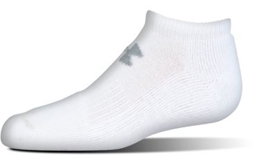 Image of Under Armour Charged Cotton 2.0 Socks, Pack of 6, White/Gray, 9-11 Medium, U320-WHT/GRY-MD