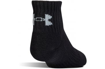 Image of Under Armour Charged Cotton 2.0 Socks, Pack of 6, Black/Gray, 9-11 Medium, U321-BLK/GRY-MD