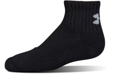 Image of Under Armour Charged Cotton 2.0 Socks, Pack of 6, Black/Gray, 9-11 Medium, U321-BLK/GRY-MD