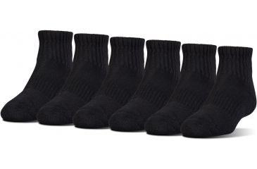Image of Under Armour Charged Cotton 2.0 Socks, Pack of 6, Black/Gray, 9-11 Medium, U321-BLK/GRY-MD