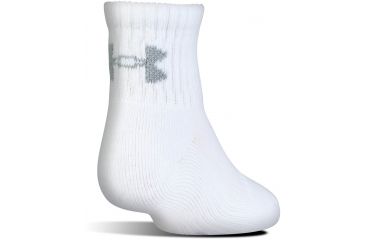 Image of Under Armour Charged Cotton 2.0 Socks, Pack of 6, White/Gray, 13-15 Extra Large, U321-WHT/GRY-XL