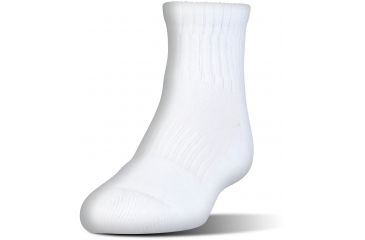 Image of Under Armour Charged Cotton 2.0 Socks, Pack of 6, White/Gray, 13-15 Extra Large, U321-WHT/GRY-XL