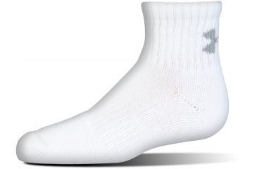 Image of Under Armour Charged Cotton 2.0 Socks, Pack of 6, White/Gray, 13-15 Extra Large, U321-WHT/GRY-XL