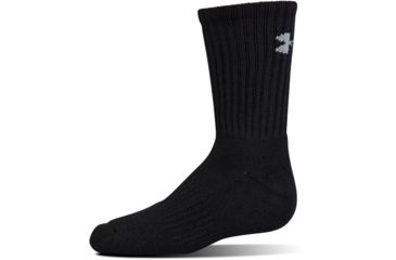 Image of Under Armour Charged Cotton 2.0 Socks, Pack of 6, Black/Gray, 13-15 Extra Large, U322-BLK/GRY-XL