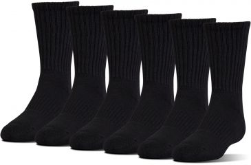 Image of Under Armour Charged Cotton 2.0 Socks, Pack of 6, Black/Gray, 13-15 Extra Large, U322-BLK/GRY-XL