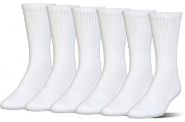 Image of Under Armour Charged Cotton 2.0 Socks, Pack of 6, White/Gray, 13-15 Extra Large, U322-WHT/GRY-XL