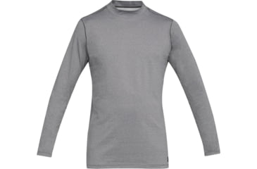 Image of Under Armour ColdGear Armour Fitted Mock - Mens, Tall, Charcoal Light Heather, X-Large, 1320805019XLT