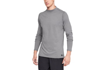 Image of Under Armour ColdGear Armour Fitted Mock - Mens, Tall, Charcoal Light Heather, X-Large, 1320805019XLT