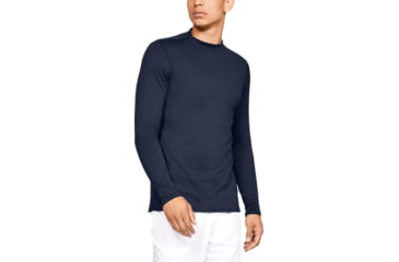 Image of Under Armour ColdGear Armour Fitted Mock - Mens, Midnight Navy, Small, 1320805410SM