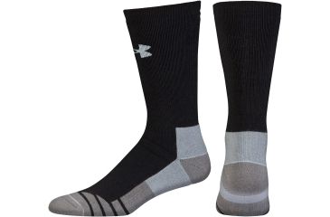 Image of Under Armour Mens Hitch Heavy 3.0 Socks, Black/Steel, 9-11 Medium, U730-BLK/STL-MD