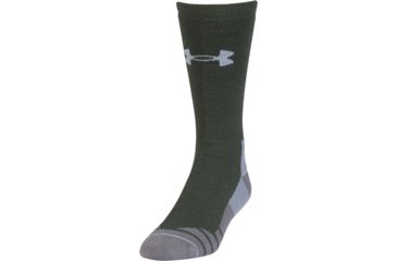Image of Under Armour Mens Hitch Heavy 3.0 Socks, Combat Green/Steel, 9-11 Medium, U730-COM/STL-MD