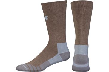 Image of Under Armour Mens Hitch Heavy 3.0 Socks, Hearth Stone/Steel, 9-11 Medium, U730-HST/STL-MD