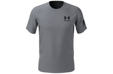 Image of Under Armour New Freedom Flag T-Shirt - Mens, Steel Medium Heather / Black, Small, 1370810035SM