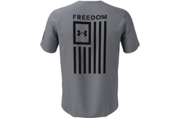Image of Under Armour Freedom Flag T-Shirt - Men's, Steel Medium Heather/Black, Small, 1370810035SM
