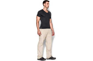 Image of Under Armour Tactical HeatGear Compression V-Neck T-Shirt - Mens, Black, 3X-Large, 12160100013X