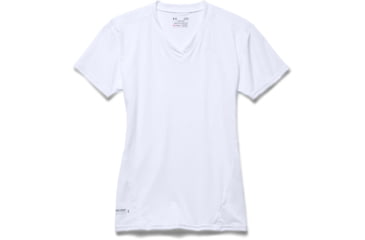 Image of Under Armour Tactical HeatGear Compression V-Neck T-Shirt - Mens, White, 3X-Large, 12160101003X