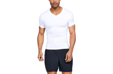 Image of Under Armour Tactical HeatGear Compression V-Neck T-Shirt - Mens, White, 3X-Large, 12160101003X