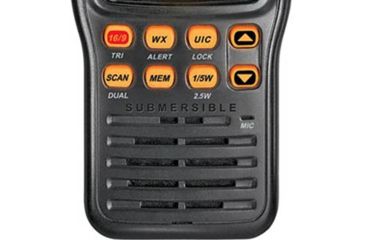 Image of Uniden JIS8 Submersible Handheld 2-Way VHF Marine Radio, Black, 12 hr. Battery Life, 1Watt/5Watts, MHS75