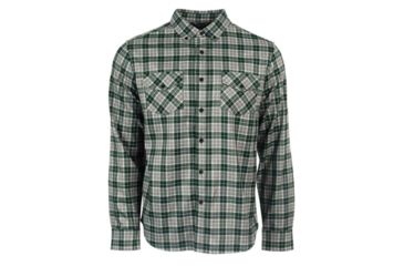Image of United By Blue Bowne Stretch Plaid Shirt - Men's, Green/ Grey, Small, 73M-3BO-GN2