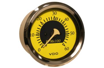 Image of VDO Allentare Yellow/Blue 6000RPM 3-3/8" 85mm Sterndrive Tachometer - 12V 61107