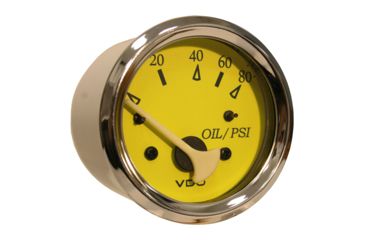 Image of VDO Allentare Yellow/Blue 80PSI Oil Pressure Gauge - Use w/Marine 240-33 Ohm Sender - 12V 61109