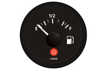 Image of VDO Viewline Onyx Fuel Gauge 12/24V - Use with 3-180 Ohm Sender 61127