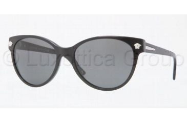 Image of Versace JANUARY JONES VE4214 Single Vision Prescription Sunglasses VE4214-GB1-87-5617 - Lens Diameter 56 mm, Frame Color Shiny Black