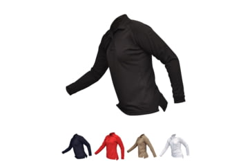 Image of Vertx Women's Coldblack Long Sleeve Polo Shirt, Black, Navy, Red, Tan, White