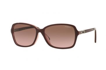 Image of Vogue VO5031SF Single Vision Prescription Sunglasses VO5031SF-238714-58 - Lens Diameter 58 mm, Frame Color Top Dk Bordeaux/pink Transp