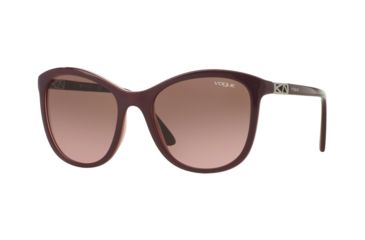 Image of Vogue VO5033S Progressive Prescription Sunglasses VO5033S-238714-54 - Lens Diameter 54 mm, Frame Color Top Dk Bordeaux/pink Transp